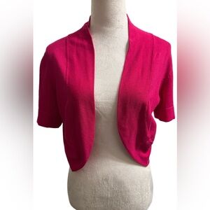 London Times Fuchsia Open-Front cardigan
